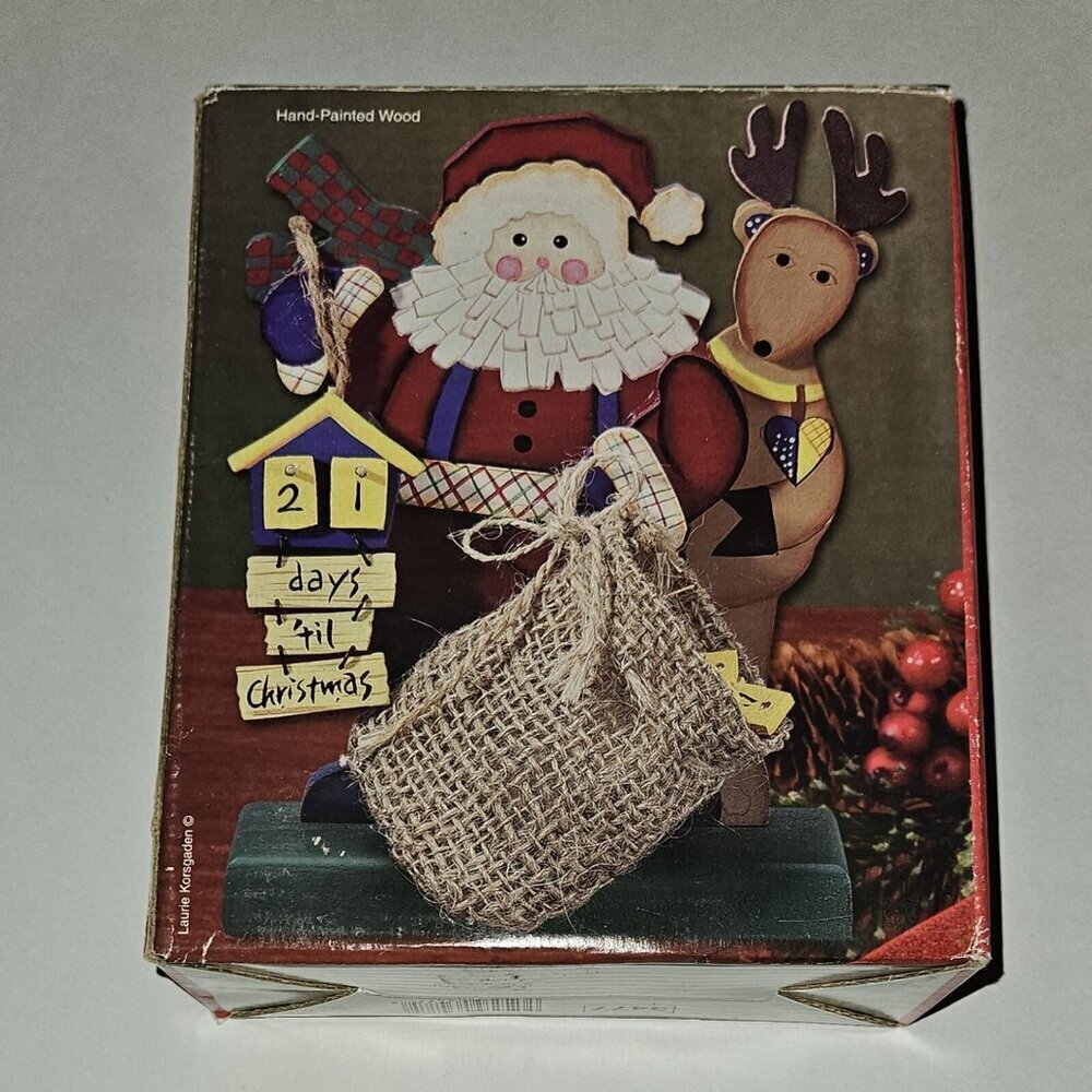 VTG Santa Claus Wooden Countdown Calendar Days Til Christmas Believe in Miracles